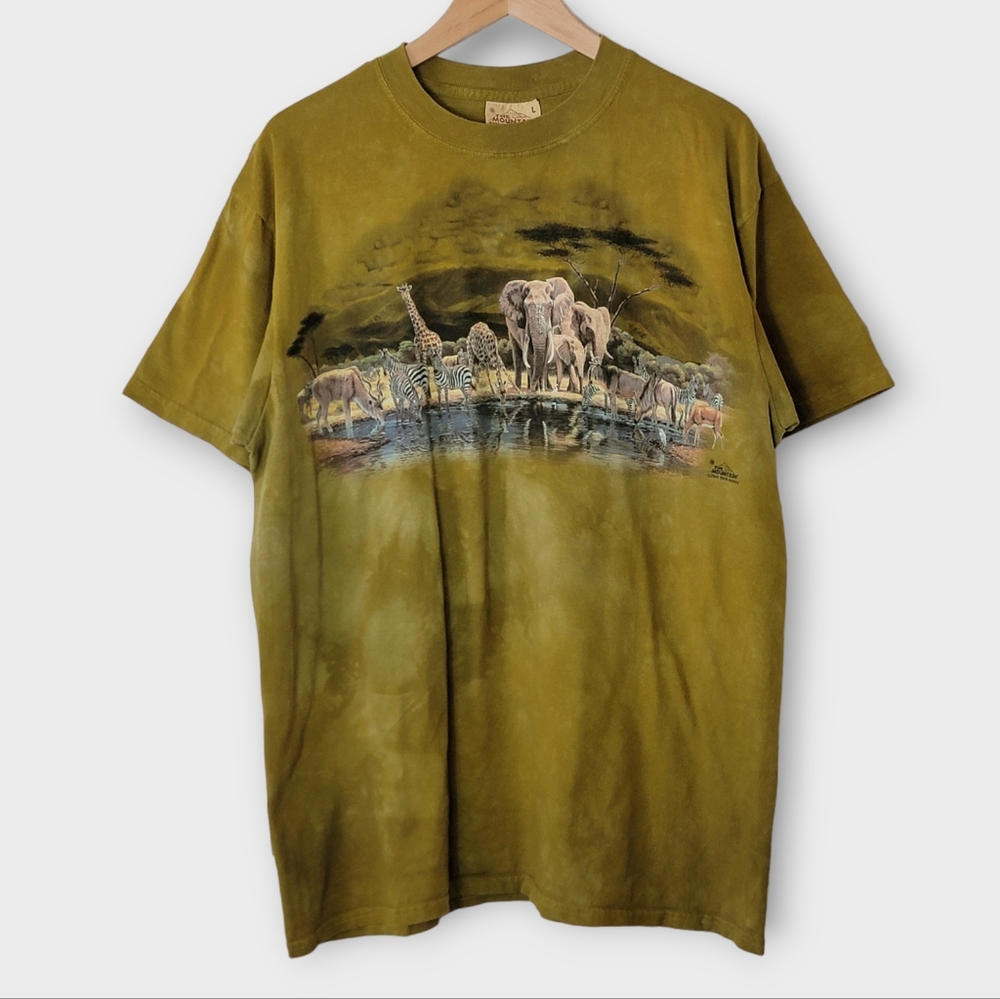 Vintage Olive Green Wildlife Graphic Tee